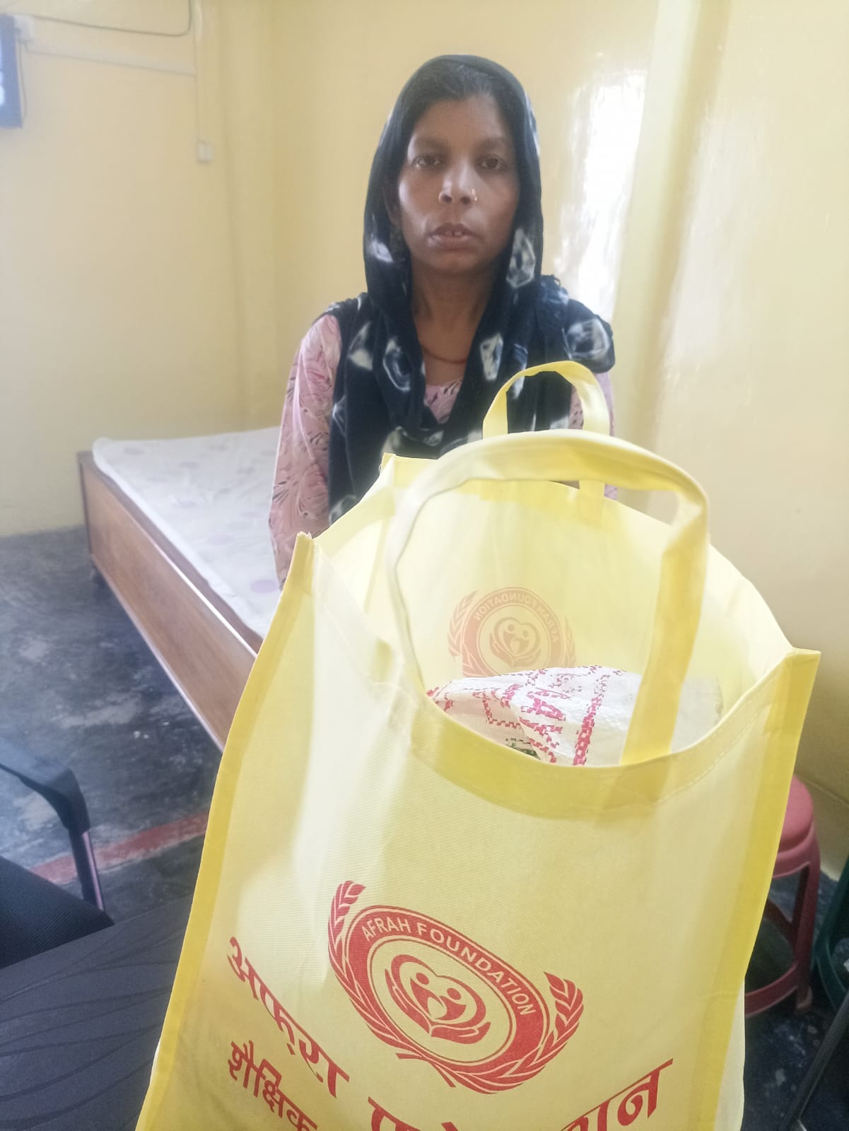 Beneficiary receiving relief kit
